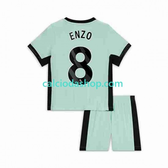 Maglia Chelsea Enzo Fernandez 8 Gara Terza Completo Bambino 2-13 Anni 2023-2024 MC