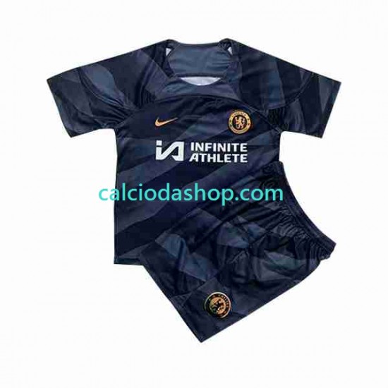 Maglia Portiere Chelsea Gara Home Completo Bambino 2-13 Anni 2023-2024 MC