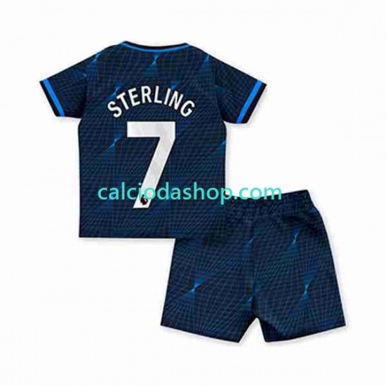 Maglia Chelsea Raheem Sterling 7 Gara Away Completo Bambino 2-13 Anni 2023-2024 MC