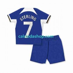 Maglia Chelsea Raheem Sterling 7 Gara Home Completo Bambino 2-13 Anni 2023-2024 MC