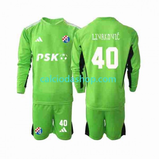 Maglia Portiere Dinamo Zagreb Livakovic 40 Gara Home Completo Bambino 2-13 Anni 2023-2024 ML