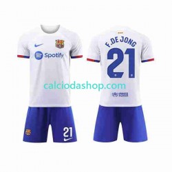 Maglia FC Barcelona Frenkie de Jong 21 Gara Away Completo Bambino 2-13 Anni 2023-2024 MC