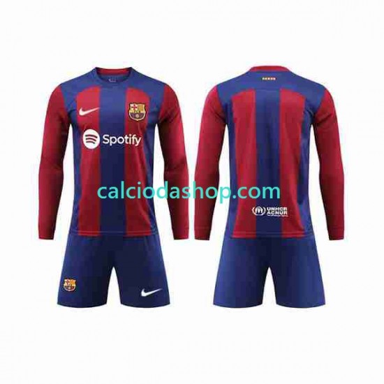 Maglia FC Barcelona Gara Home Completo Bambino 2-13 Anni 2023-2024 ML