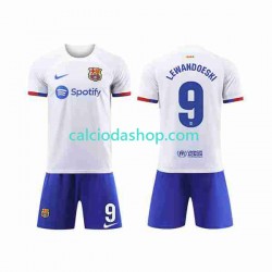 Maglia FC Barcelona LEWANDOWSKI 9 Gara Away Completo Bambino 2-13 Anni 2023-2024 MC