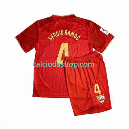 Maglia Sevilla FC Sergio Ramos 4 Gara Away Completo Bambino 2-13 Anni 2023-2024 MC