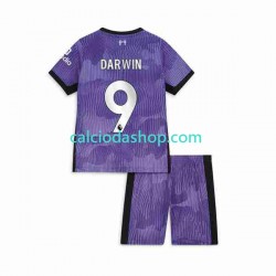 Maglia Liverpool Darwin Nunez 9 Gara Terza Completo Bambino 2-13 Anni 2023-2024 MC