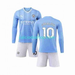 Maglia Manchester City Grealish 10 Gara Home Completo Bambino 2-13 Anni 2023-2024 ML