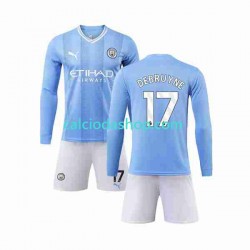 Maglia Manchester City Kevin De Bruyne 17 Gara Home Completo Bambino 2-13 Anni 2023-2024 ML