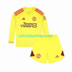 Maglia Portiere Manchester United Gara Home Completo Bambino 2-13 Anni 2023-2024 ML