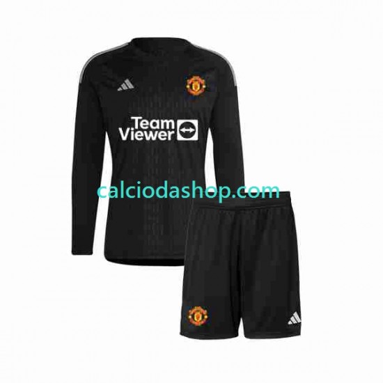 Maglia Portiere Manchester United Gara Terza Completo Bambino 2-13 Anni 2023-2024 ML