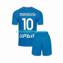 Maglia Napoli Maradona 10 Gara Home Completo Bambino 2-13 Anni 2023-2024 MC