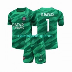 Maglia Portiere Paris Saint-Germain K.NAVAS 1 Gara Home Completo Bambino 2-13 Anni 2023-2024 MC