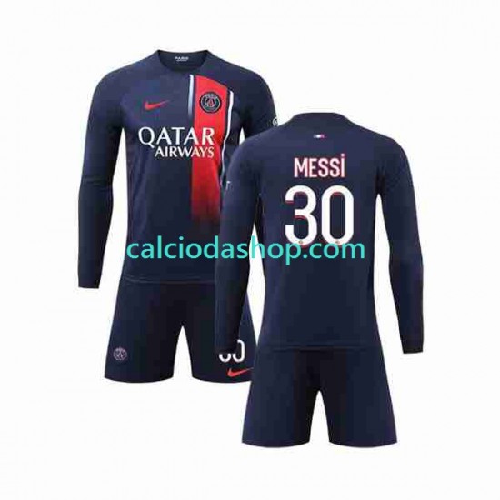 Maglia Paris Saint-Germain Lionel Messi 30 Gara Home Completo Bambino 2-13 Anni 2023-2024 ML