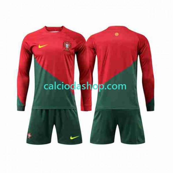 Maglia Portogallo Gara Home Completo Bambino 2-13 Anni Mondiali 2022 ML