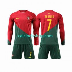 Maglia Portogallo Ronaldo 7 Gara Home Completo Bambino 2-13 Anni Mondiali 2022 ML