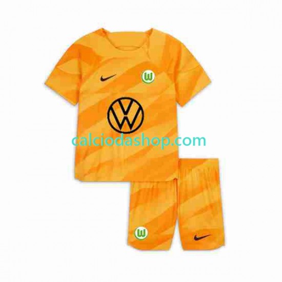 Maglia Portiere VfL Wolfsburg Gara Home Completo Bambino 2-13 Anni 2023-2024 MC