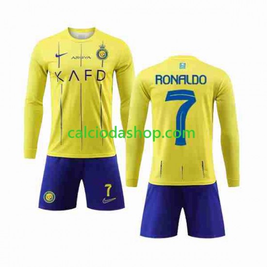 Maglia Al-Nassr Cristiano Ronaldo 7 Gara Home Completo Bambino 2-13 Anni 2023-2024 ML