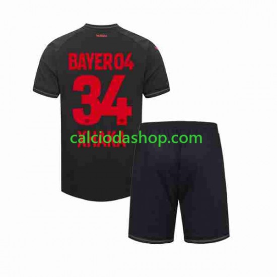 Maglia Bayer 04 Leverkusen Granit Xhaka 34 Gara Home Completo Bambino 2-13 Anni 2023-2024 MC