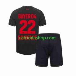 Maglia Bayer 04 Leverkusen Victor Boniface 22 Gara Home Completo Bambino 2-13 Anni 2023-2024 MC