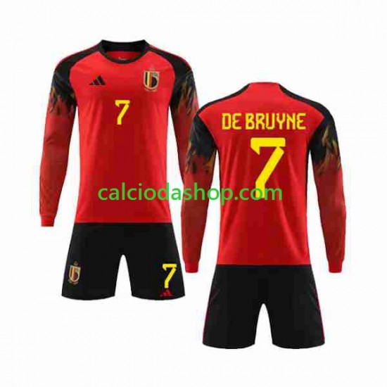 Maglia Belgio De Bruyne 7 Gara Home Completo Bambino 2-13 Anni Mondiali 2022 ML