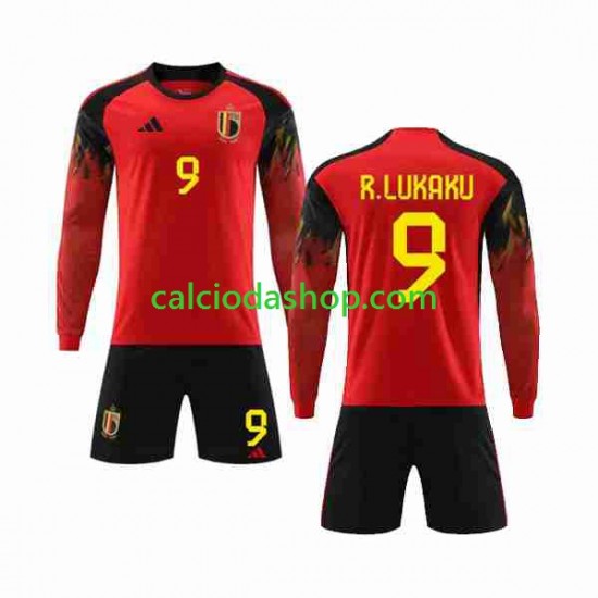 Maglia Belgio R.LUKAKU 9 Gara Home Completo Bambino 2-13 Anni Mondiali 2022 ML