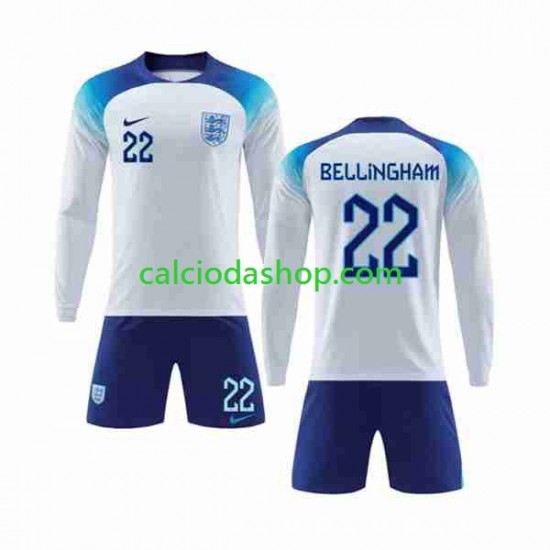 Maglia Inghilterra Bellingham 22 Gara Home Completo Bambino 2-13 Anni Mondiali 2022 ML