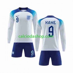 Maglia Inghilterra Kane 9 Gara Home Completo Bambino 2-13 Anni Mondiali 2022 ML