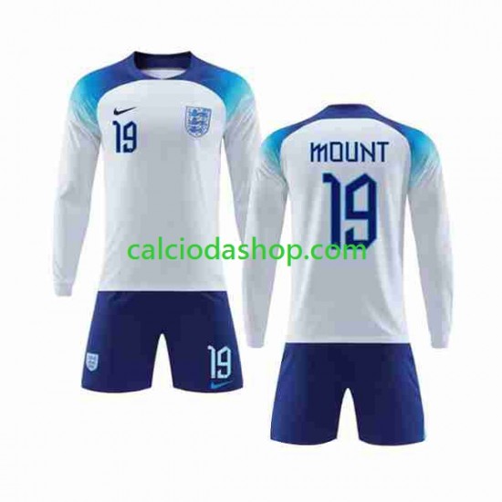 Maglia Inghilterra Mount 19 Gara Home Completo Bambino 2-13 Anni Mondiali 2022 ML