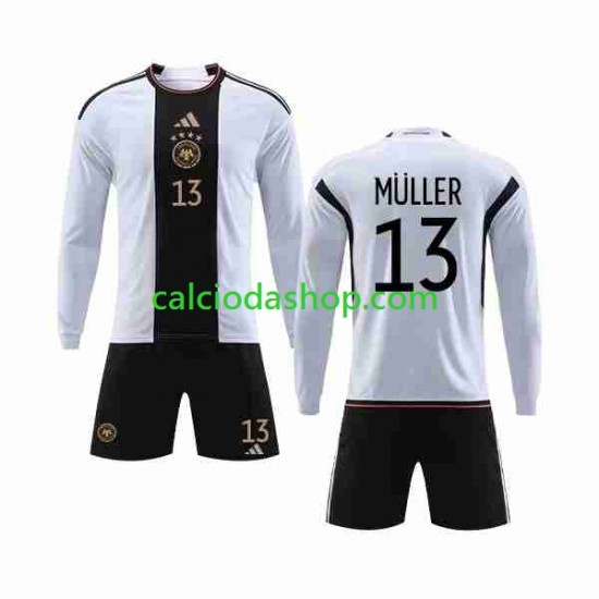 Maglia Germania MULLER 13 Gara Home Completo Bambino 2-13 Anni Mondiali 2022 ML