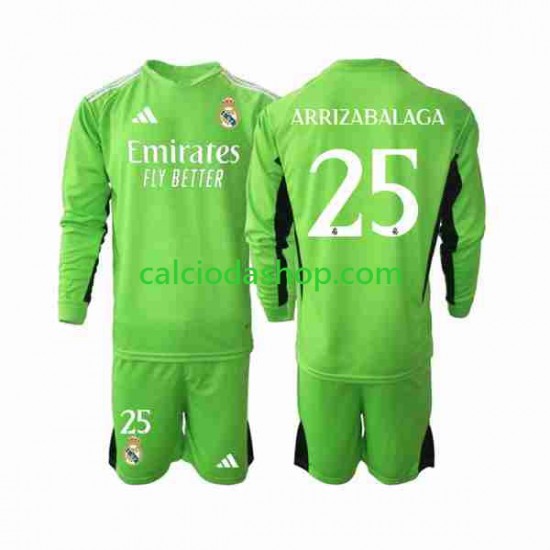 Maglia Portiere Real Madrid Kepa Arrizabalaga 25 Gara Home Completo Bambino 2-13 Anni 2023-2024 ML