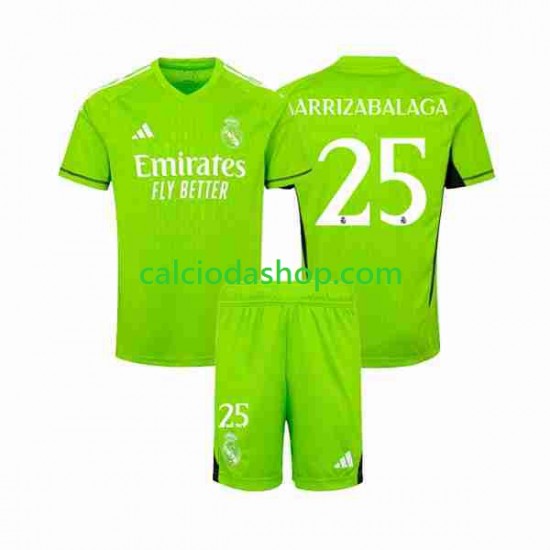 Maglia Portiere Real Madrid Kepa Arrizabalaga 25 Gara Home Completo Bambino 2-13 Anni 2023-2024 MC