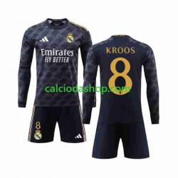 Maglia Real Madrid Kroos 8 Gara Away Completo Bambino 2-13 Anni 2023-2024 ML