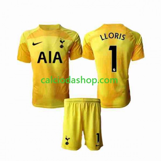 Maglia Portiere Tottenham Hotspur Hugo Lloris 1 Gara Home Completo Bambino 2-13 Anni 2022-2023 MC