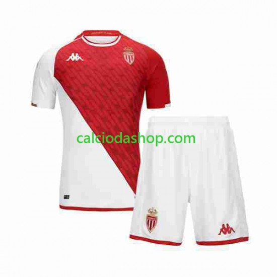 Maglia AS Monaco Gara Home Completo Bambino 2-13 Anni 2023-2024 MC