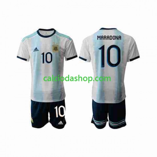 Maglia Argentina Maradona 10 2019-2020 Gara Home Completo Bambino 2-13 Anni MC