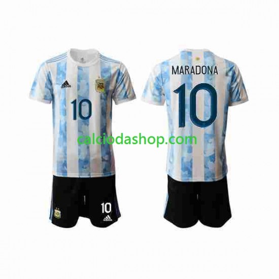 Maglia Argentina Maradona 10 2020-2021 Gara Home Completo Bambino 2-13 Anni MC