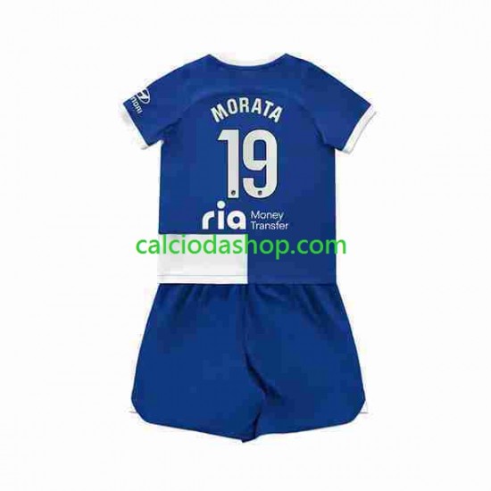 Maglia Atlético Madrid 2 Alvaro Morata 19 Gara Away Completo Bambino 2-13 Anni 2023-2024 MC