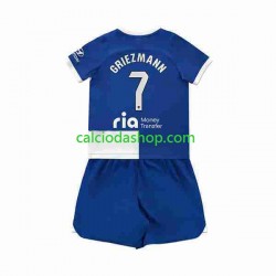 Maglia Atlético Madrid 2 Antoine Griezmann 7 Gara Away Completo Bambino 2-13 Anni 2023-2024 MC