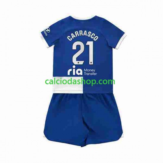 Maglia Atlético Madrid 2 Yannick Carrasco 21 Gara Away Completo Bambino 2-13 Anni 2023-2024 MC