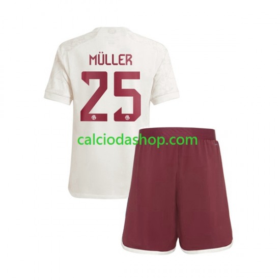 Maglia FC Bayern München Thomas Muller 25 Gara Terza Completo Bambino 2-13 Anni 2023-2024 MC