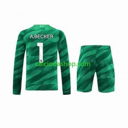 Maglia Portiere Liverpool A.Becker 1 Gara Home Completo Bambino 2-13 Anni 2023-2024 ML