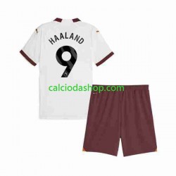 Maglia Manchester City Erling Haaland 9 Gara Away Completo Bambino 2-13 Anni 2023-2024 MC