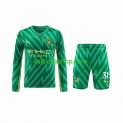 Maglia Portiere Manchester City Ederson Moraes 31 Gara Home Completo Bambino 2-13 Anni 2023-2024 ML