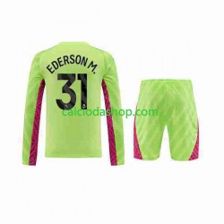 Maglia Portiere Manchester City Ederson Moraes 31 Gara Terza Completo Bambino 2-13 Anni 2023-2024 ML