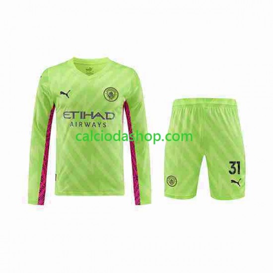 Maglia Portiere Manchester City Ederson Moraes 31 Gara Terza Completo Bambino 2-13 Anni 2023-2024 ML