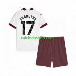 Maglia Manchester City Kevin De Bruyne 17 Gara Away Completo Bambino 2-13 Anni 2023-2024 MC