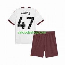 Maglia Manchester City Phil Foden 47 Gara Away Completo Bambino 2-13 Anni 2023-2024 MC