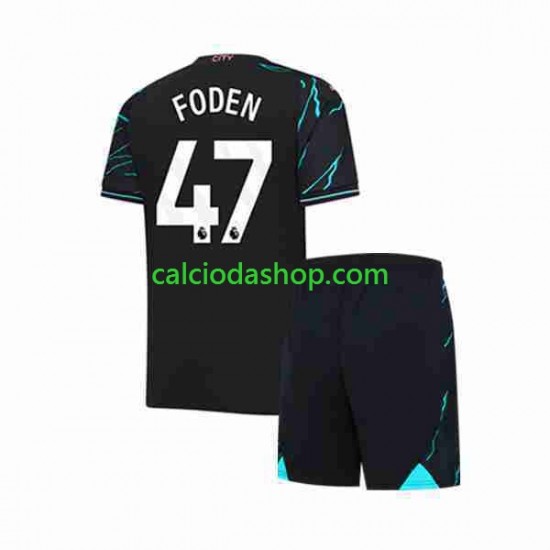 Maglia Manchester City Phil Foden 47 Gara Terza Completo Bambino 2-13 Anni 2023-2024 MC