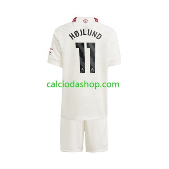 Maglia Manchester United Rasmus Hojlund 11 Gara Terza Completo Bambino 2-13 Anni 2023-2024 MC