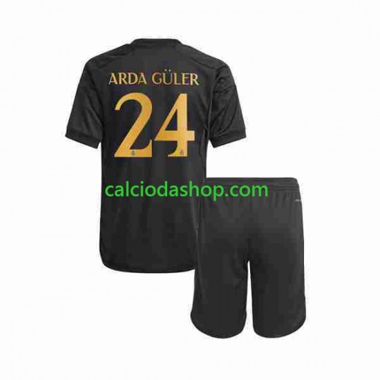 Maglia Real Madrid Arda Guler 24 Gara Terza Completo Bambino 2-13 Anni 2023-2024 MC